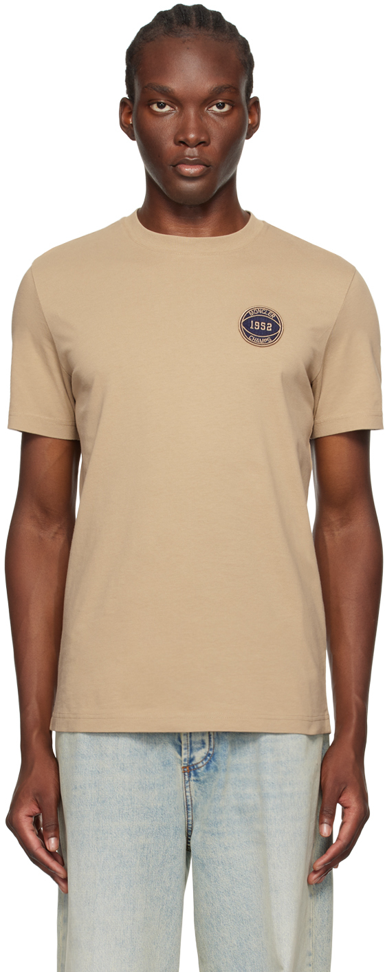 Taupe Football Patch T-Shirt