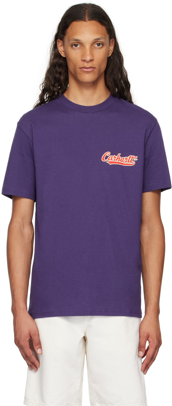 【関税込み】Carhartt Work In Progress ネイビー Spill Tシャツ Carhartt Work In Progressのネイビー Spill Tシャツがセール中
