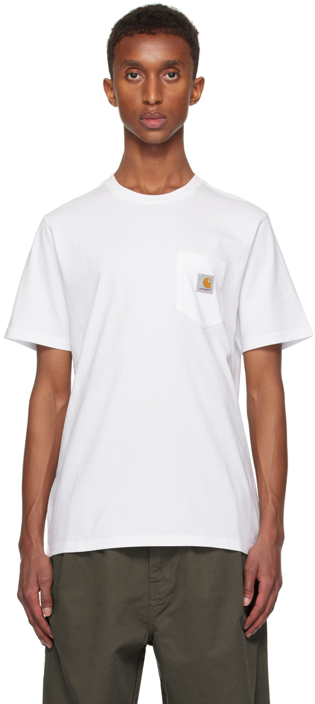 Shop Carhartt White Pocket T-shirt In 02xx White