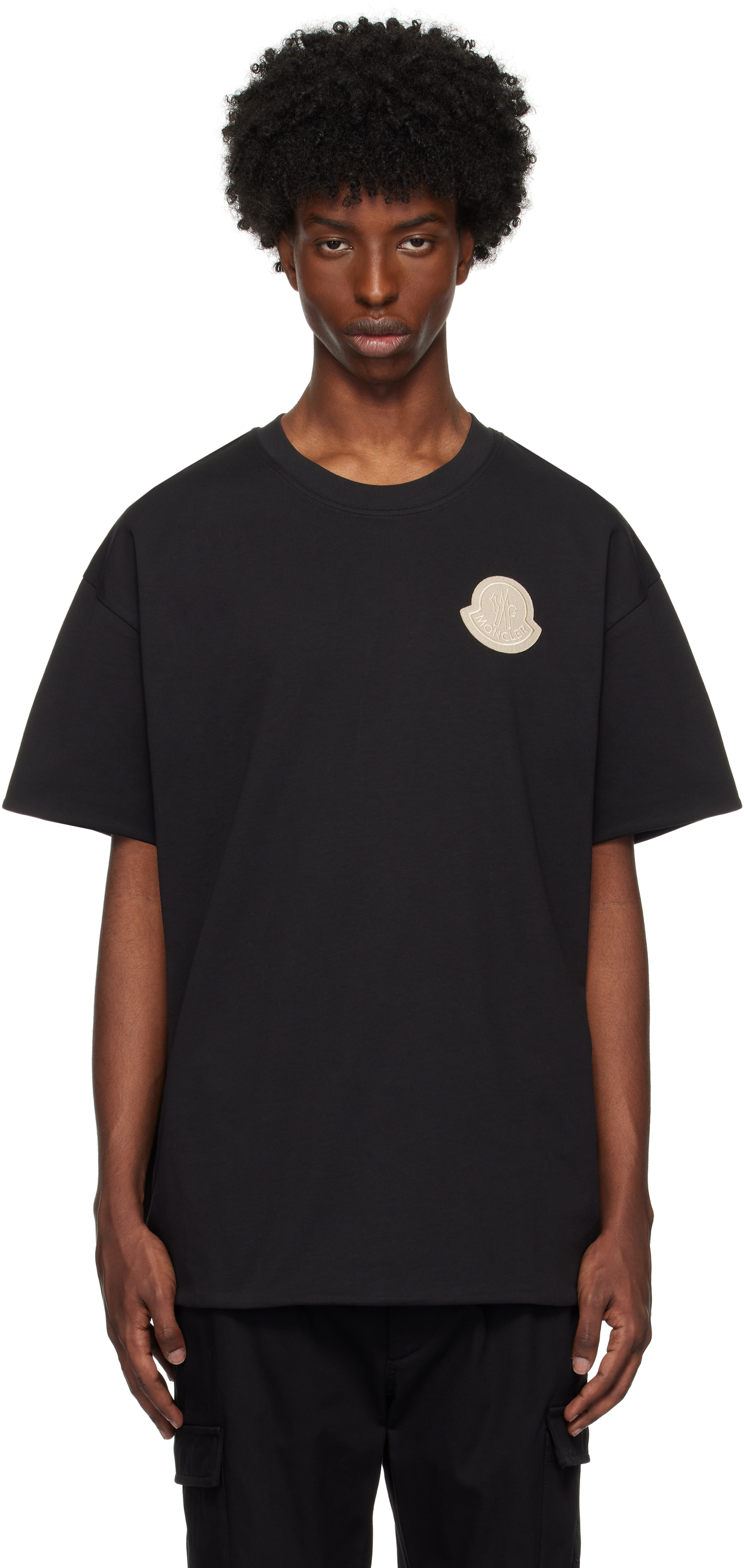 Moncler Reversible Cotton T-shirt In F97 - Black
