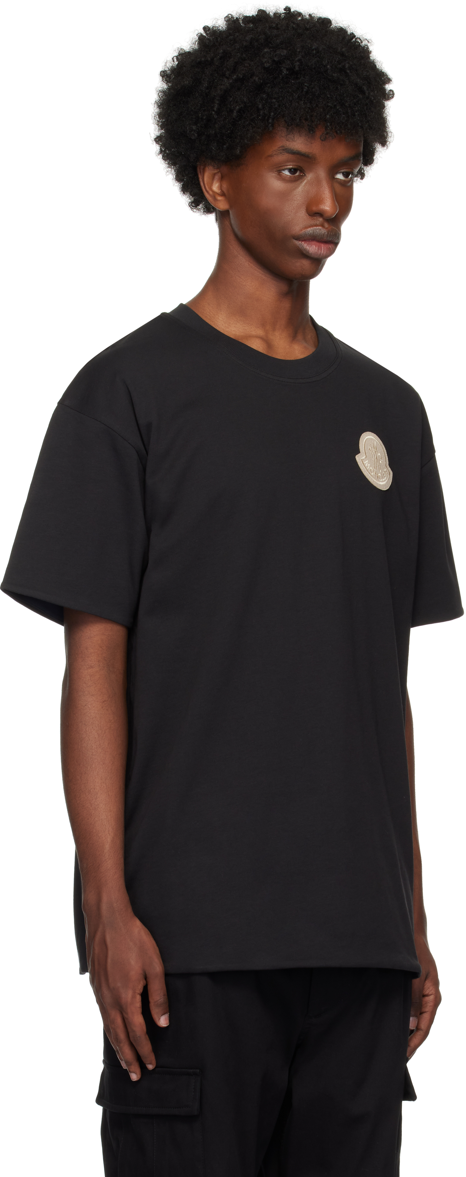 Moncler Reversible Cotton T-shirt In F97 - Black
