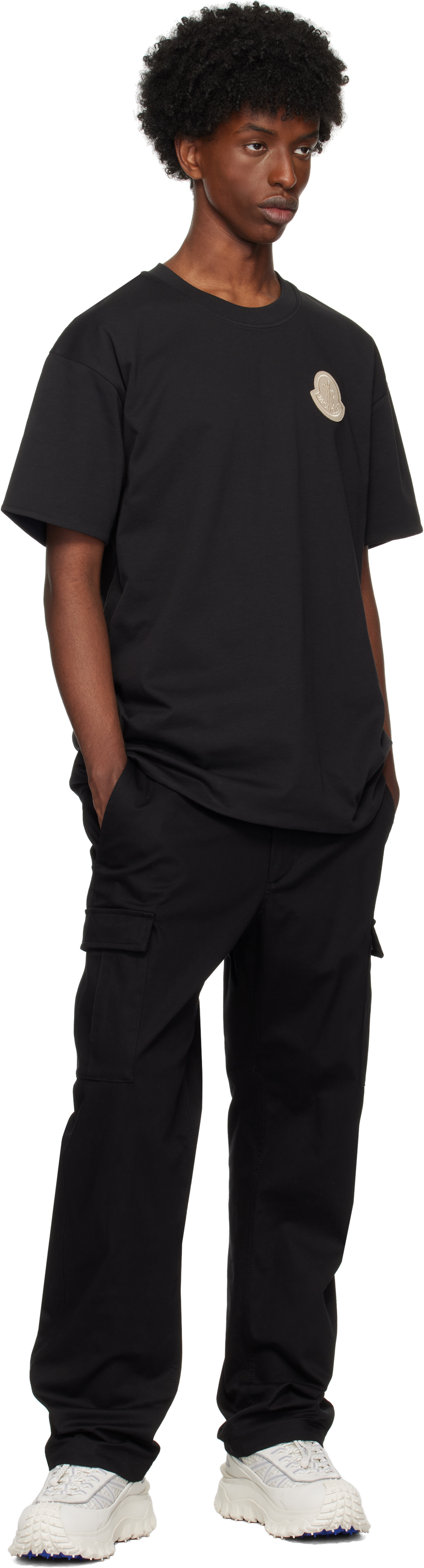 Moncler Reversible Cotton T-shirt In F97 - Black
