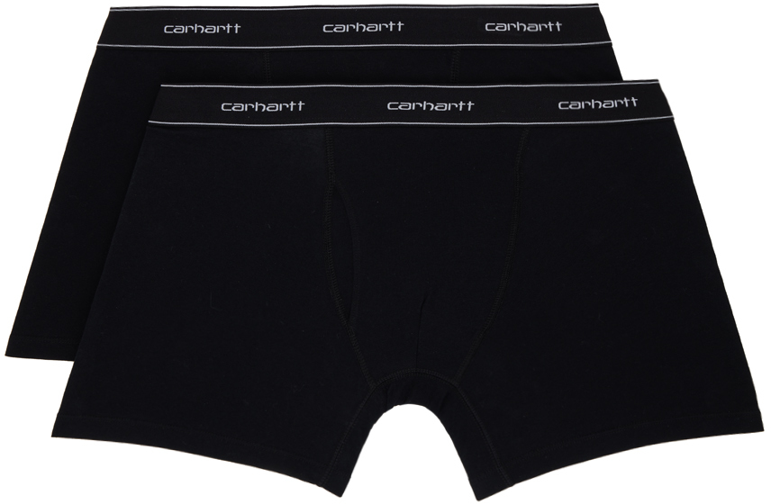 Carhartt Work In Progress: Two-Pack Black Cotton Boxers | SSENSE