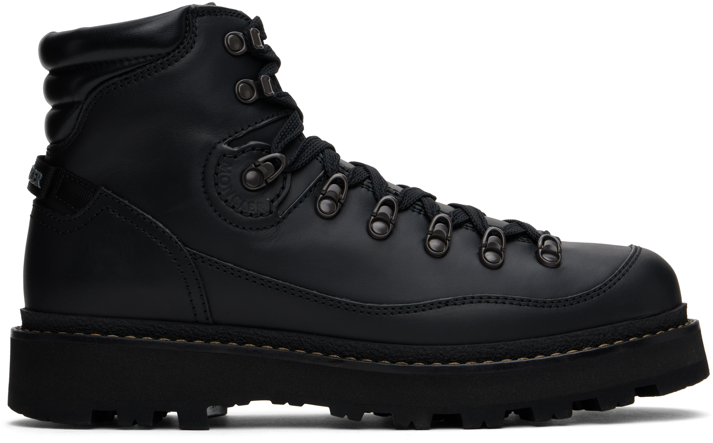 Moncler Black Peka Trek Hiking Boots In 999 - Black