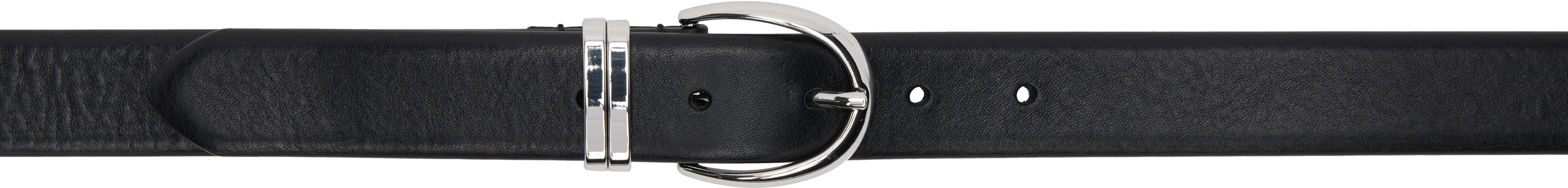 Shop The Frankie Shop Black Ora Leather Belt In Black/silver