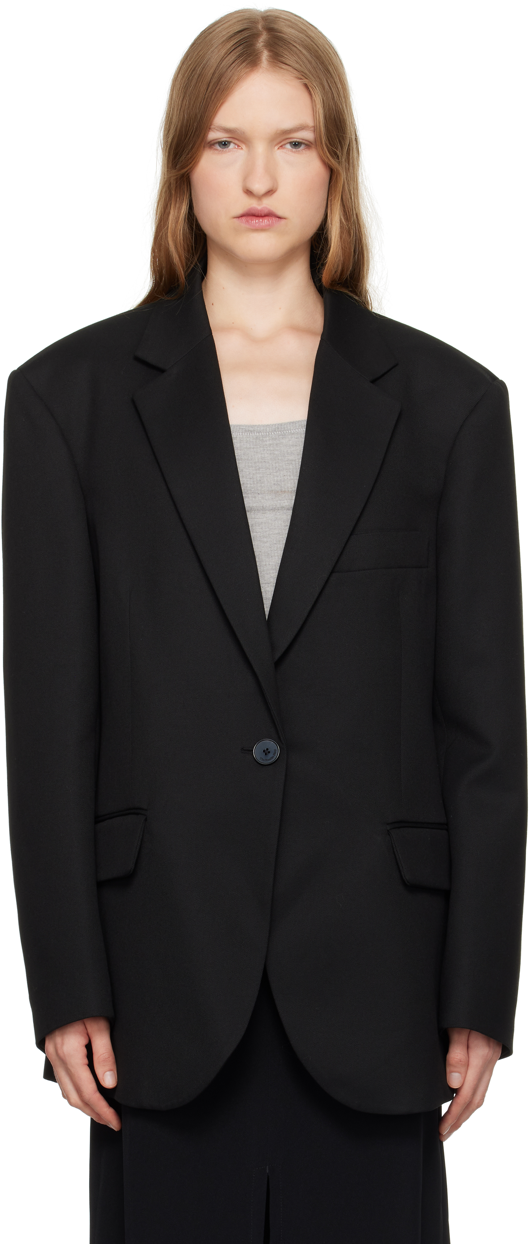 Shop The Frankie Shop Black Lyra Oversized Blazer