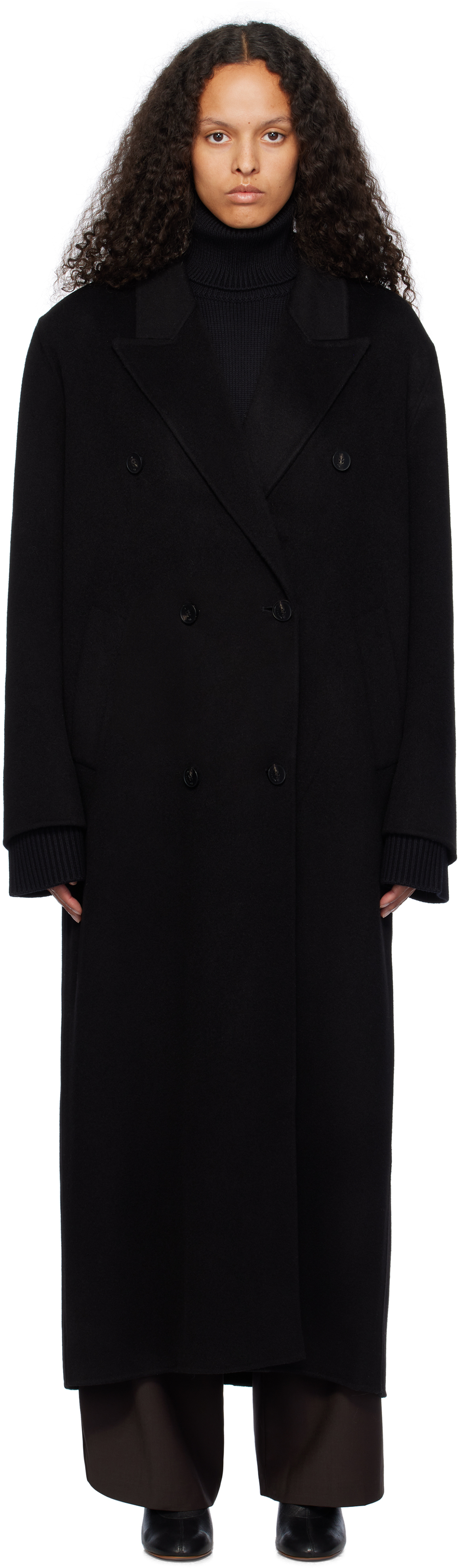 Black Gaia Double Breasted Coat