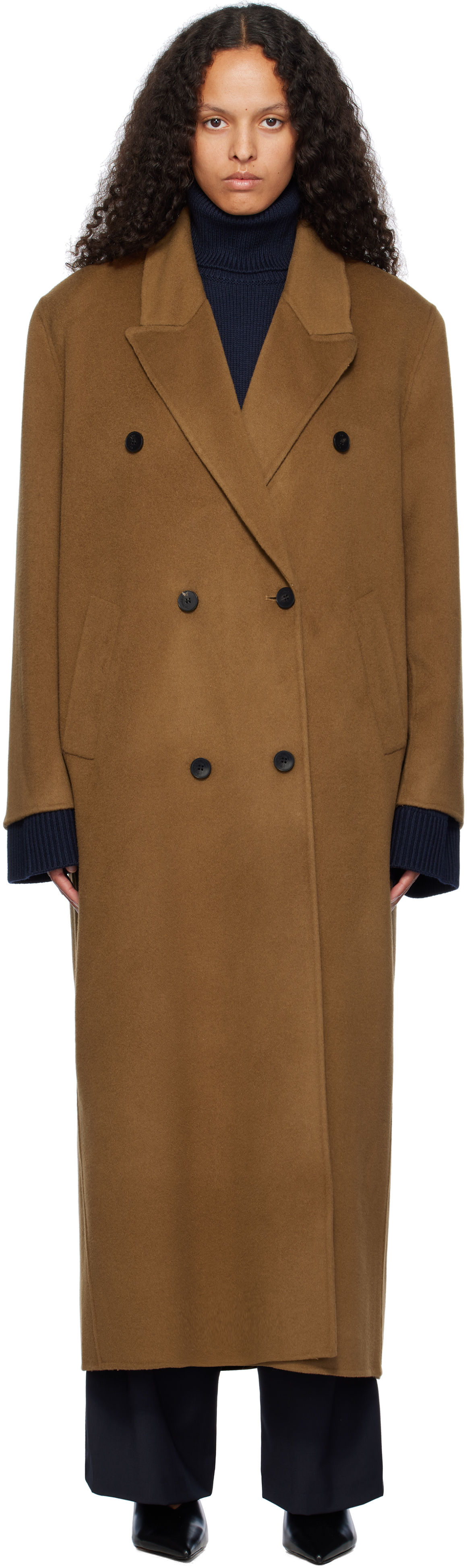 Brown Gaia Double Breasted Coat