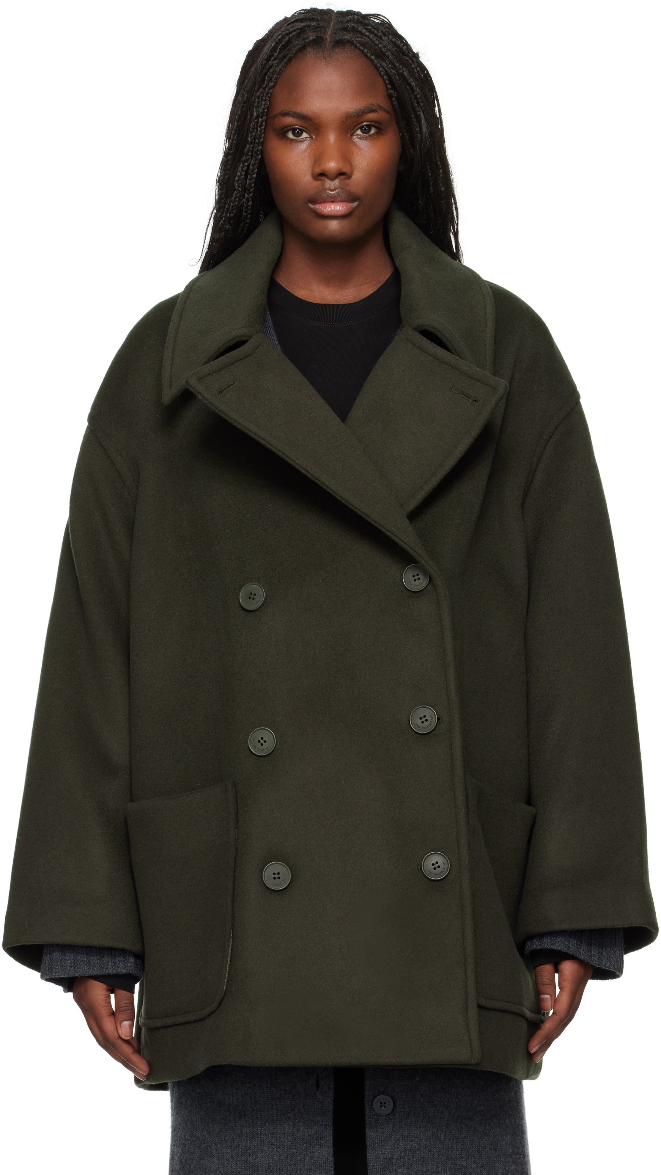 Khaki Marian Oversized Peacoat