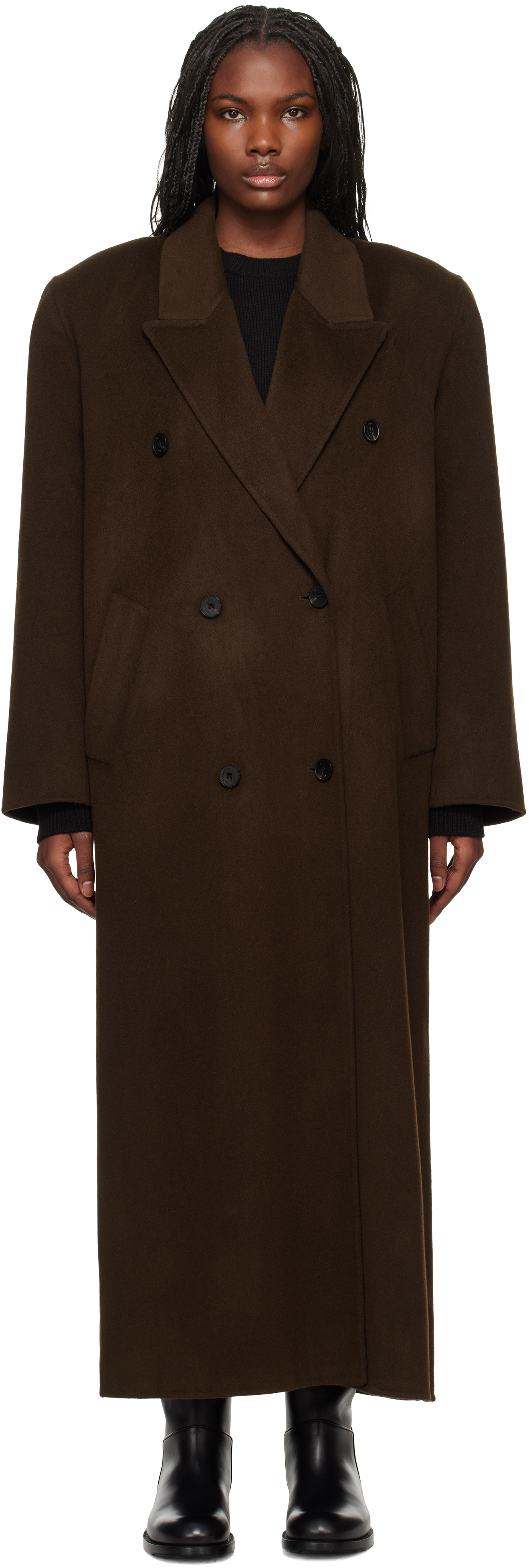 Brown Gaia Double Breasted Coat