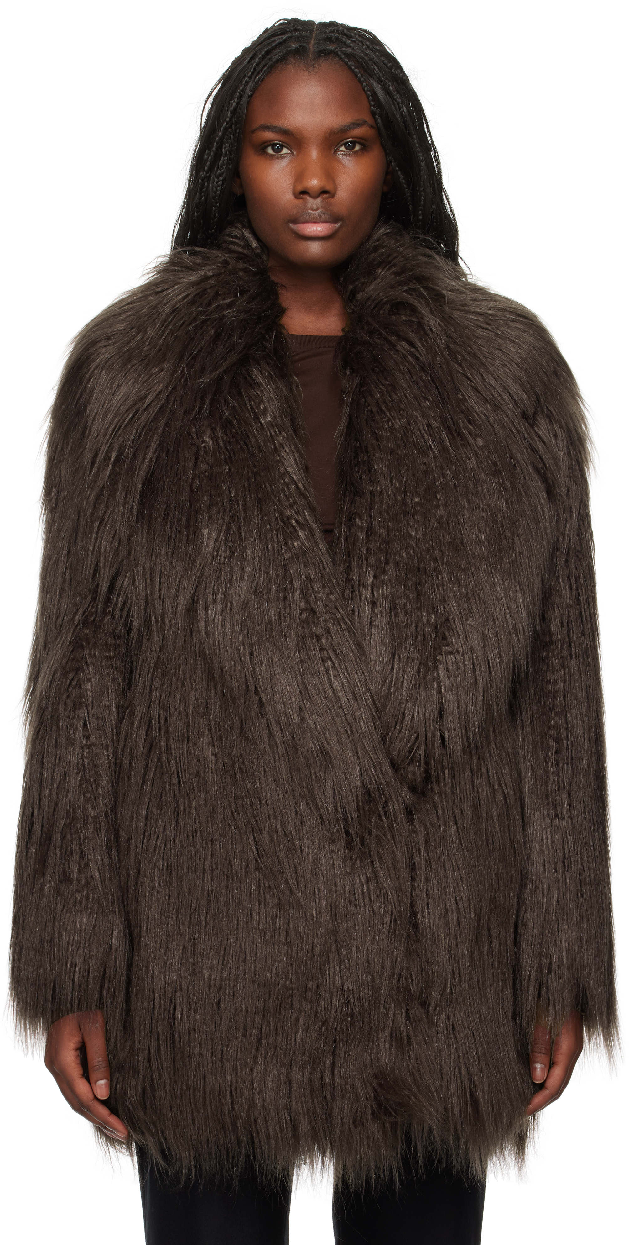 Brown Miley Faux-Fur Coat