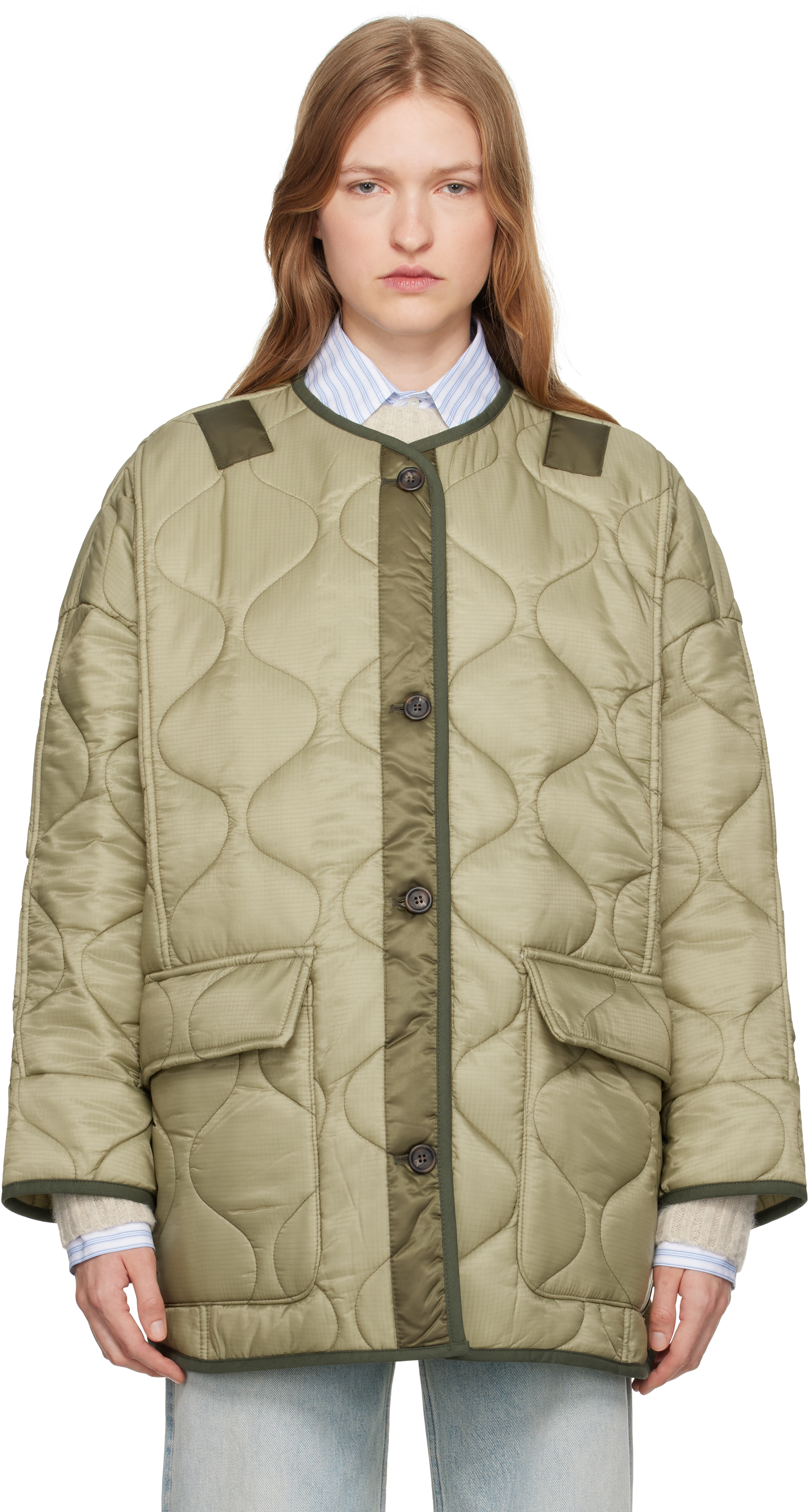 Green Teddy Quilted Jacket