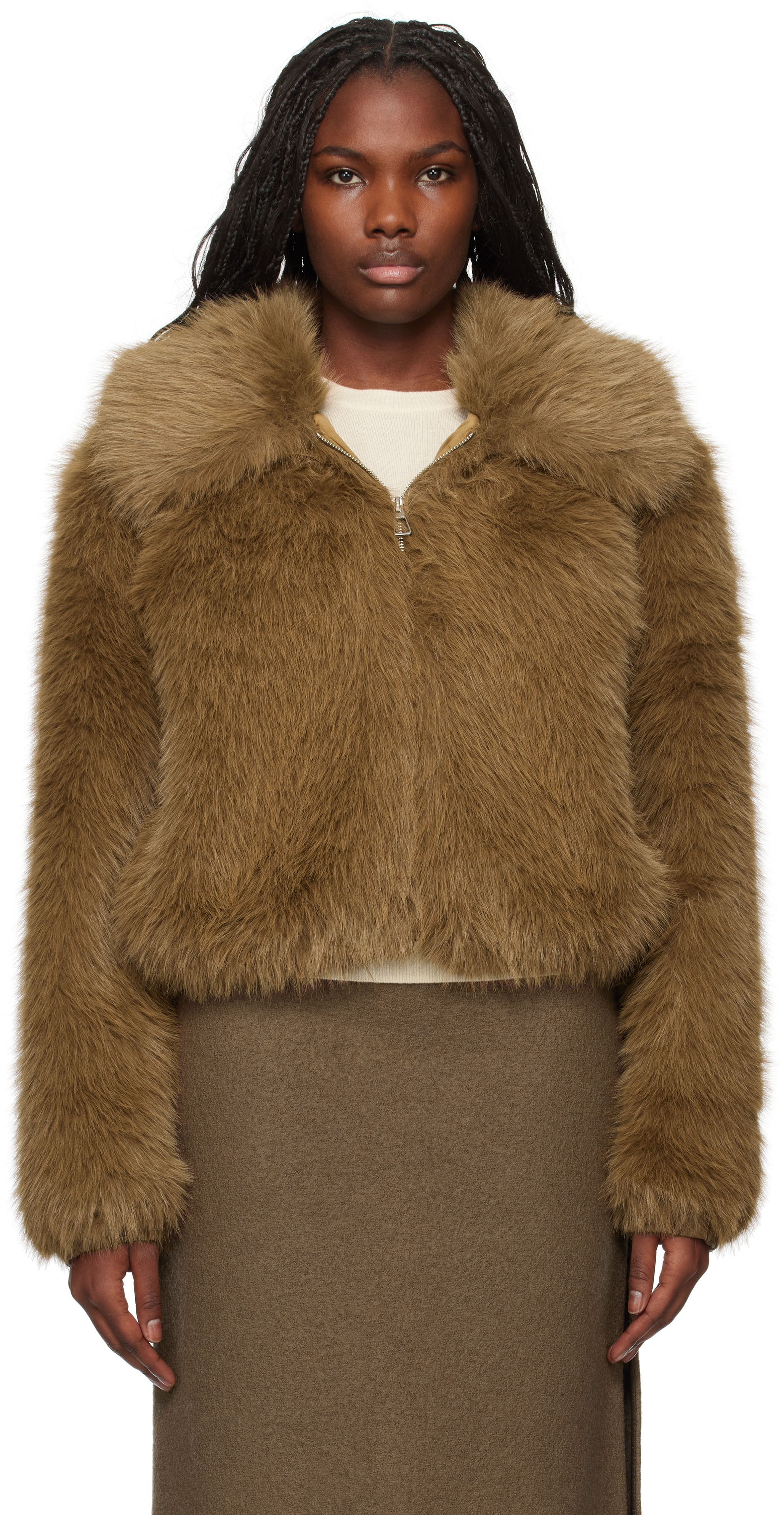 Tan Hope Faux-Fur Jacket