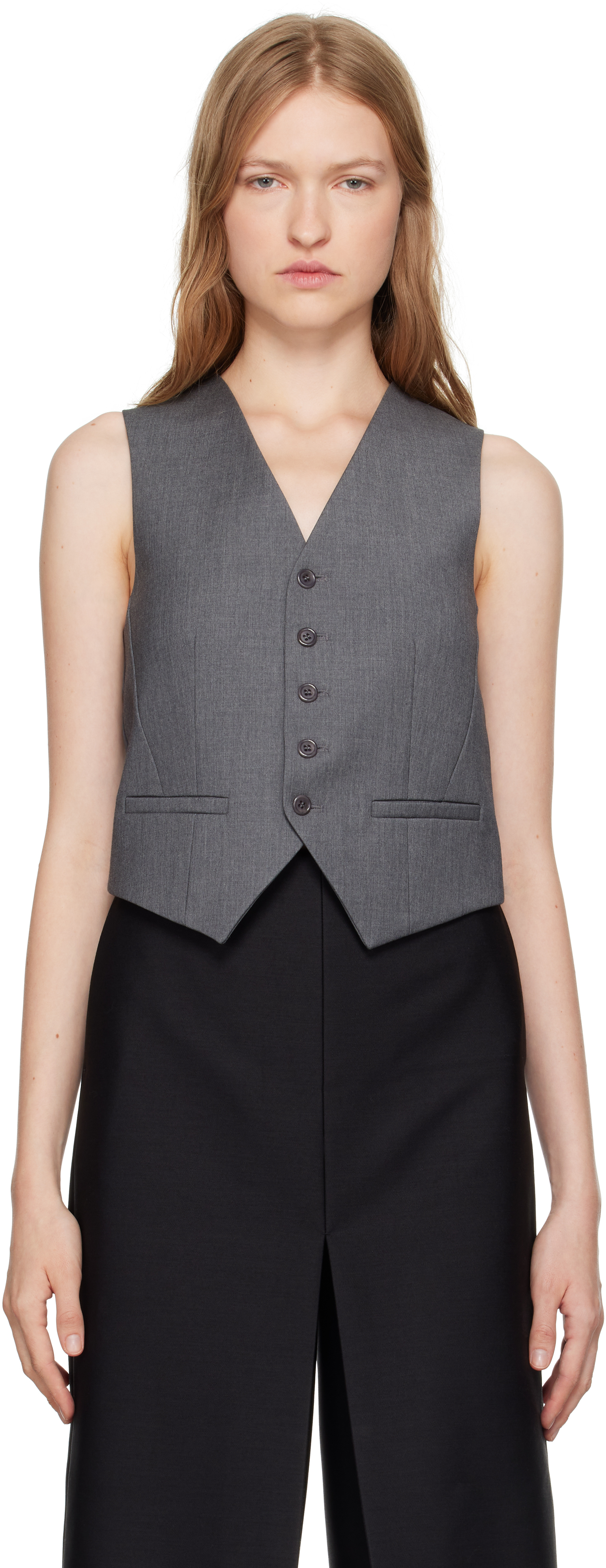 【関税込み】The Frankie Shop グレー Gelso ベスト The Frankie Shop Gelso ベスト | グレー | FARFETCH JP