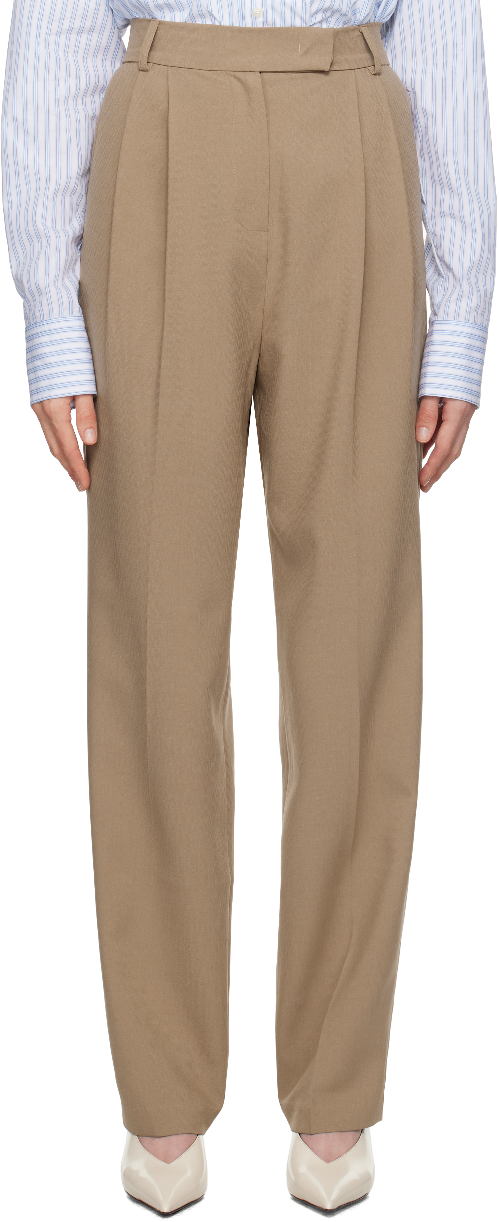 Beige Bea Suit Trousers