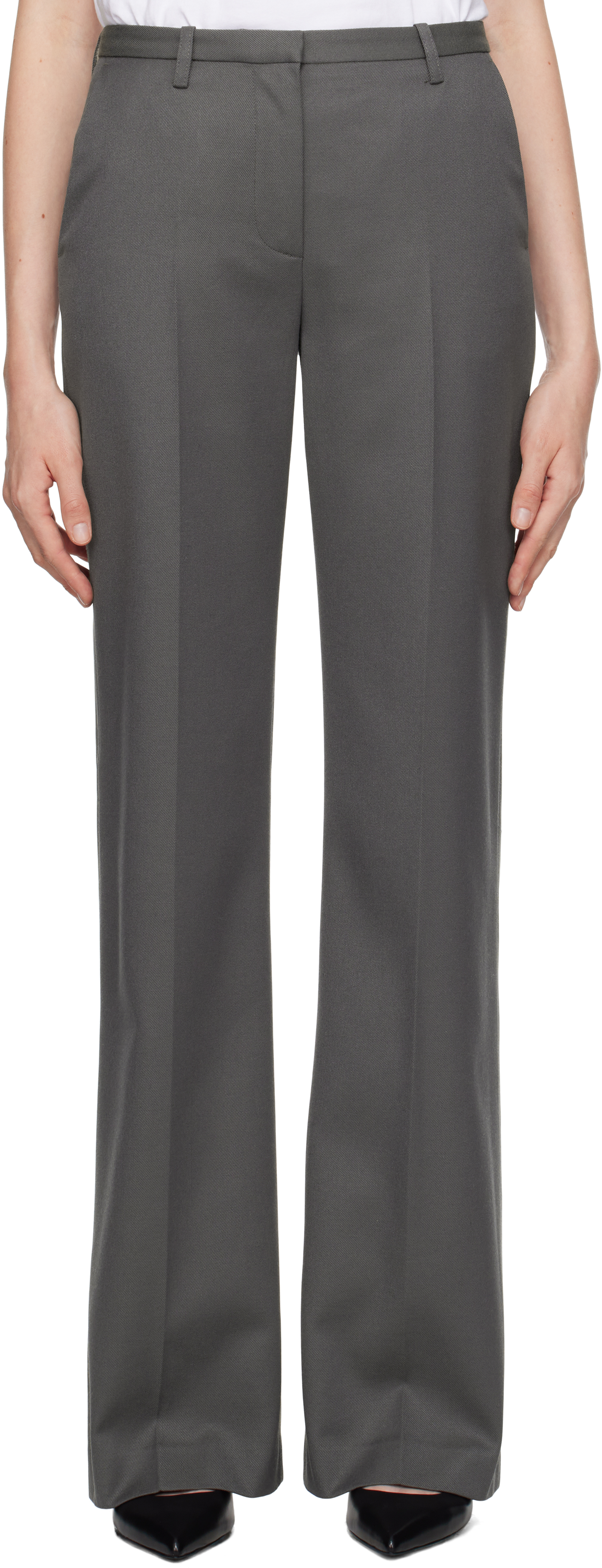 Gray Lyra Flared Trousers