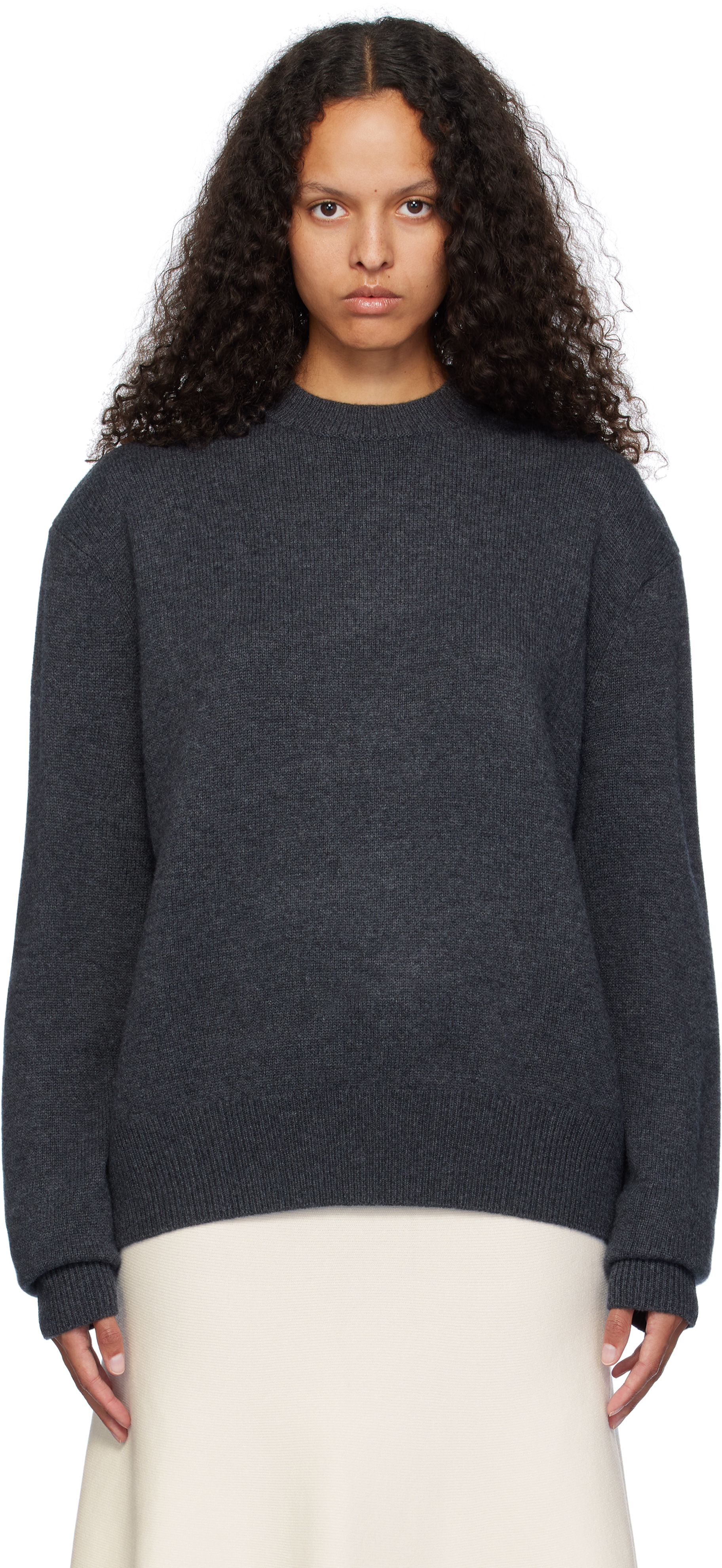 Gray Rafaela Padded Knit Sweater