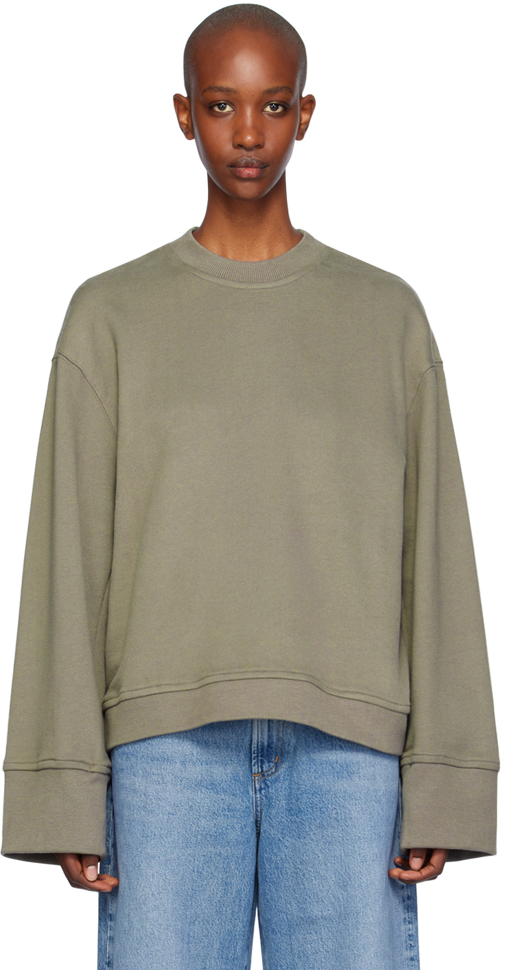 Shop The Frankie Shop Khaki Talia Sweatshirt In Light Khaki