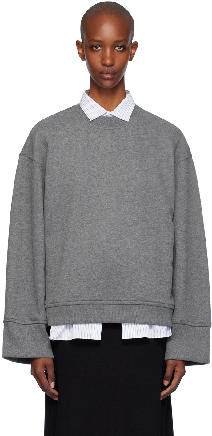 Shop The Frankie Shop Gray Talia Sweatshirt In Dark Grey Melange