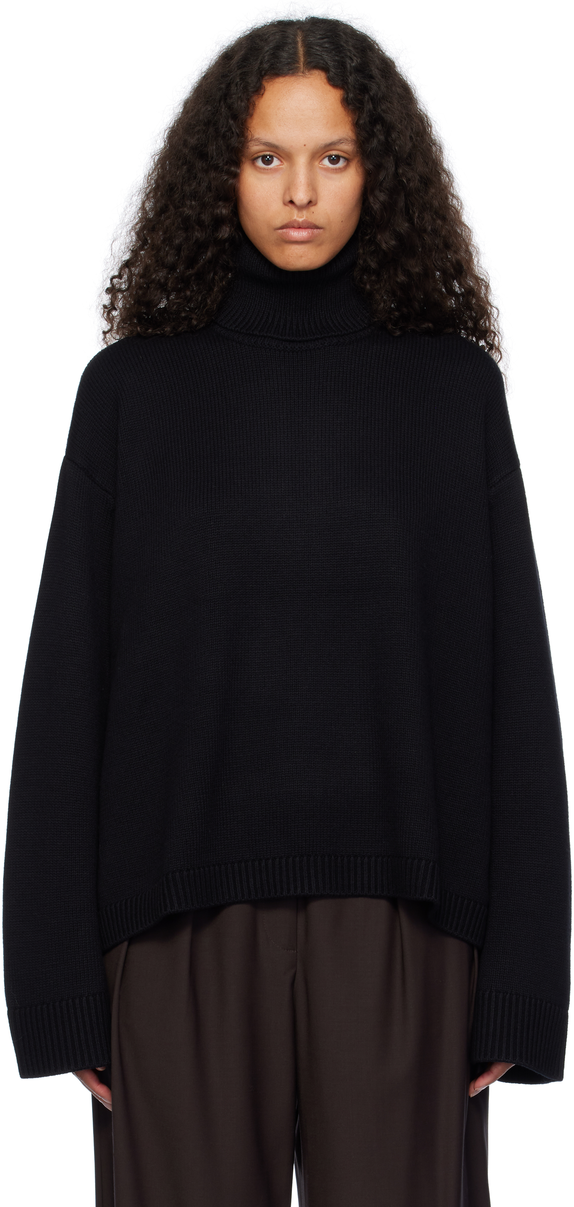 Black Rhea Trapeze Turtleneck