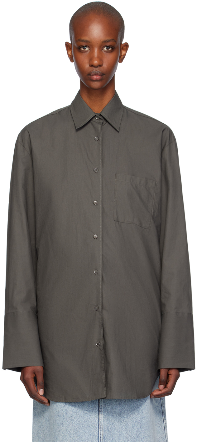 Khaki Helen Organic Cotton Long Shirt