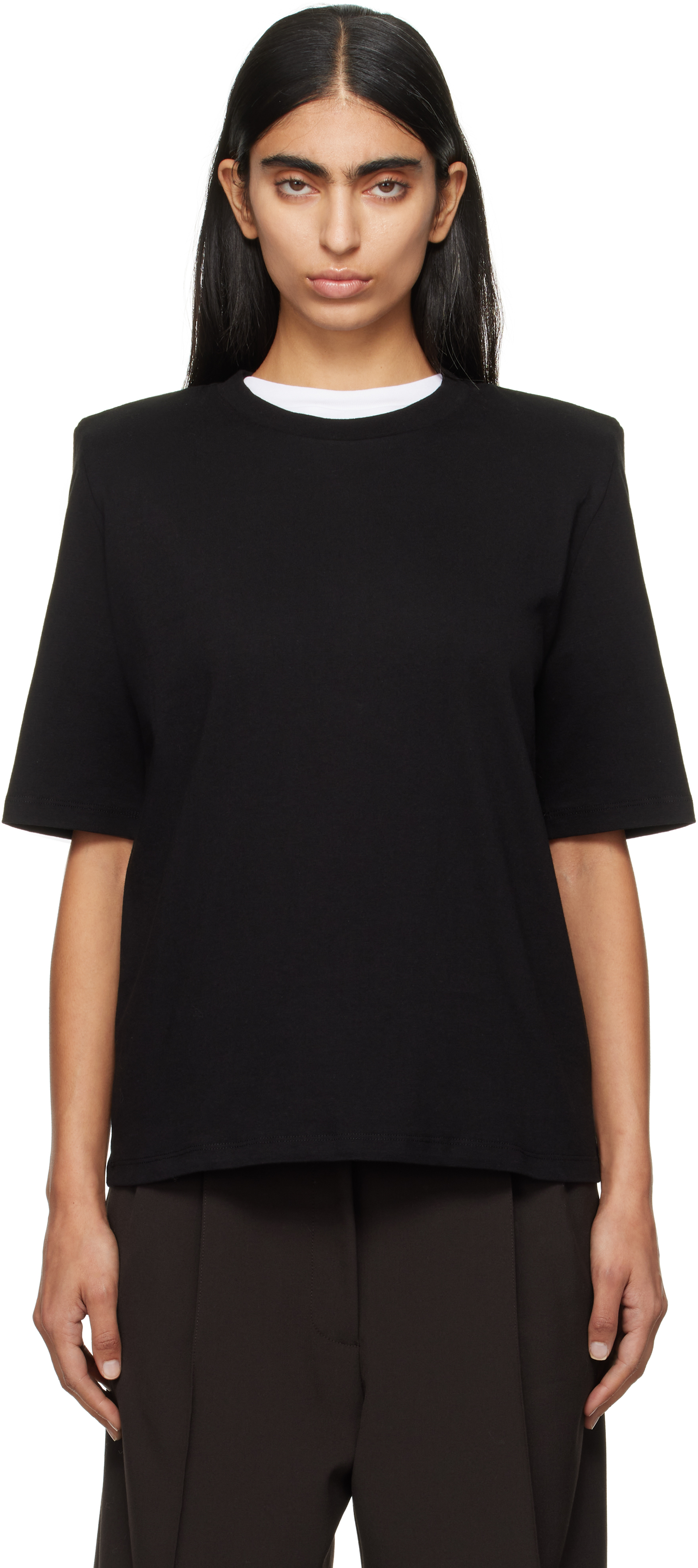 Black Carrington Padded Shoulder T-shirt