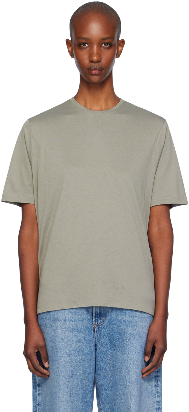 Shop The Frankie Shop Khaki Harper Soft Organic T-shirt In Light Khaki