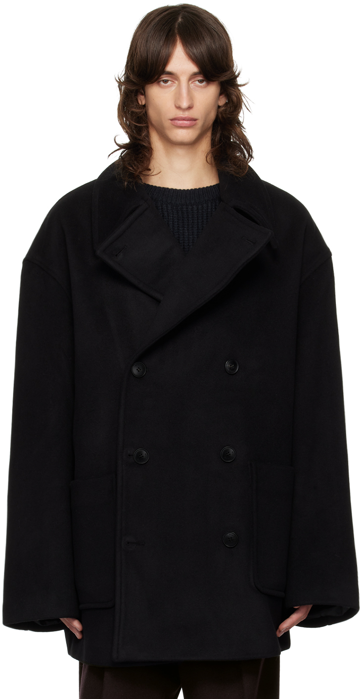 Black Cooper Wool Peacoat