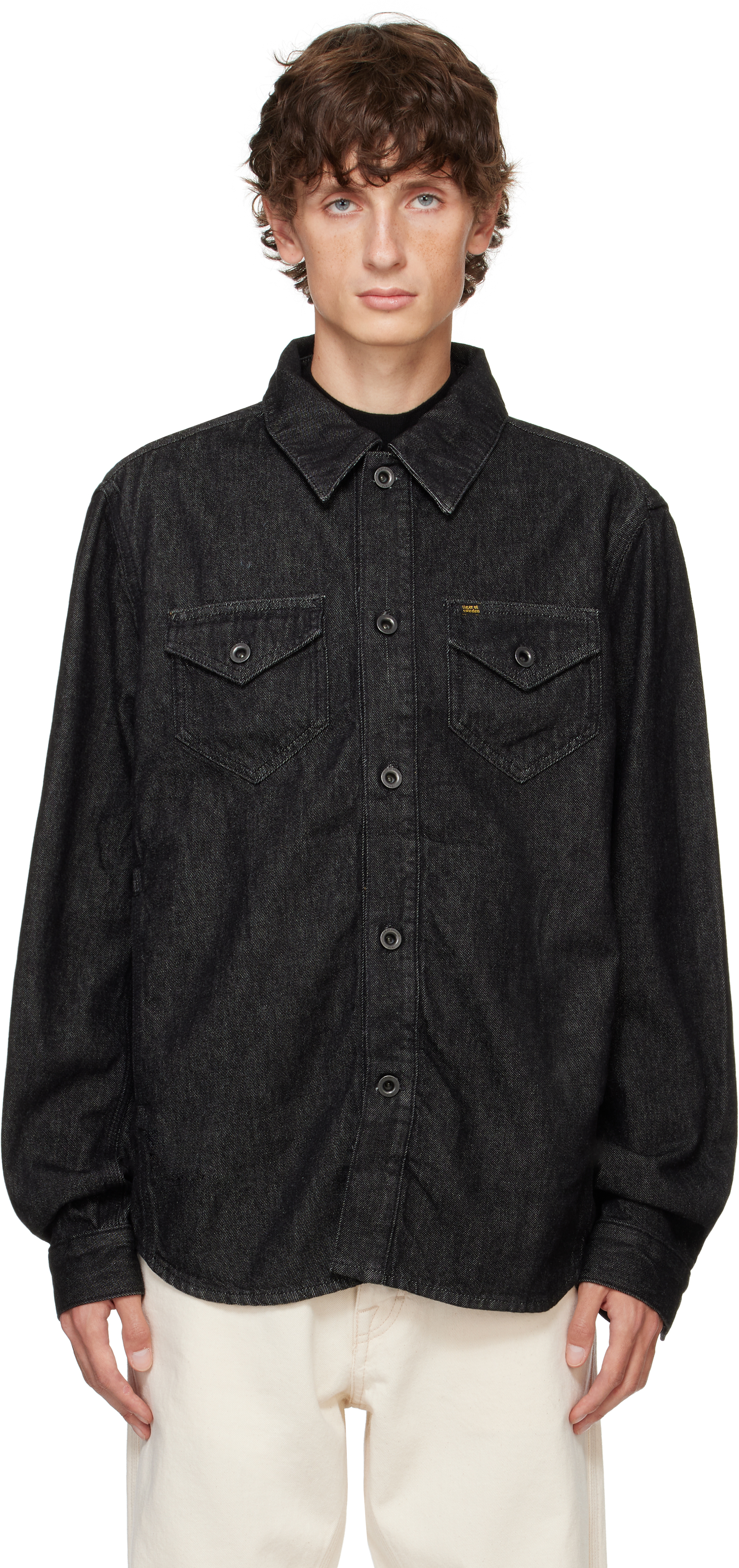 TIGER OF SWEDEN BLACK ORB DENIM JACKET 