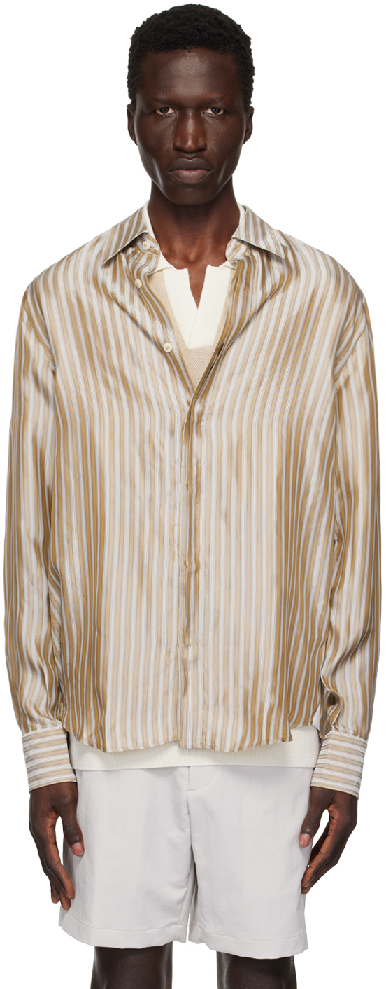 Shop Tiger Of Sweden Brown Baarney Shirt In 1dh-forest