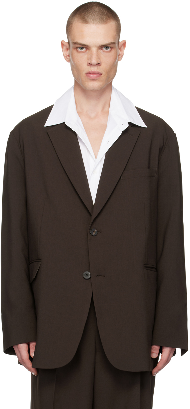 Shop The Frankie Shop Brown Beo Blazer In Dark Espresso