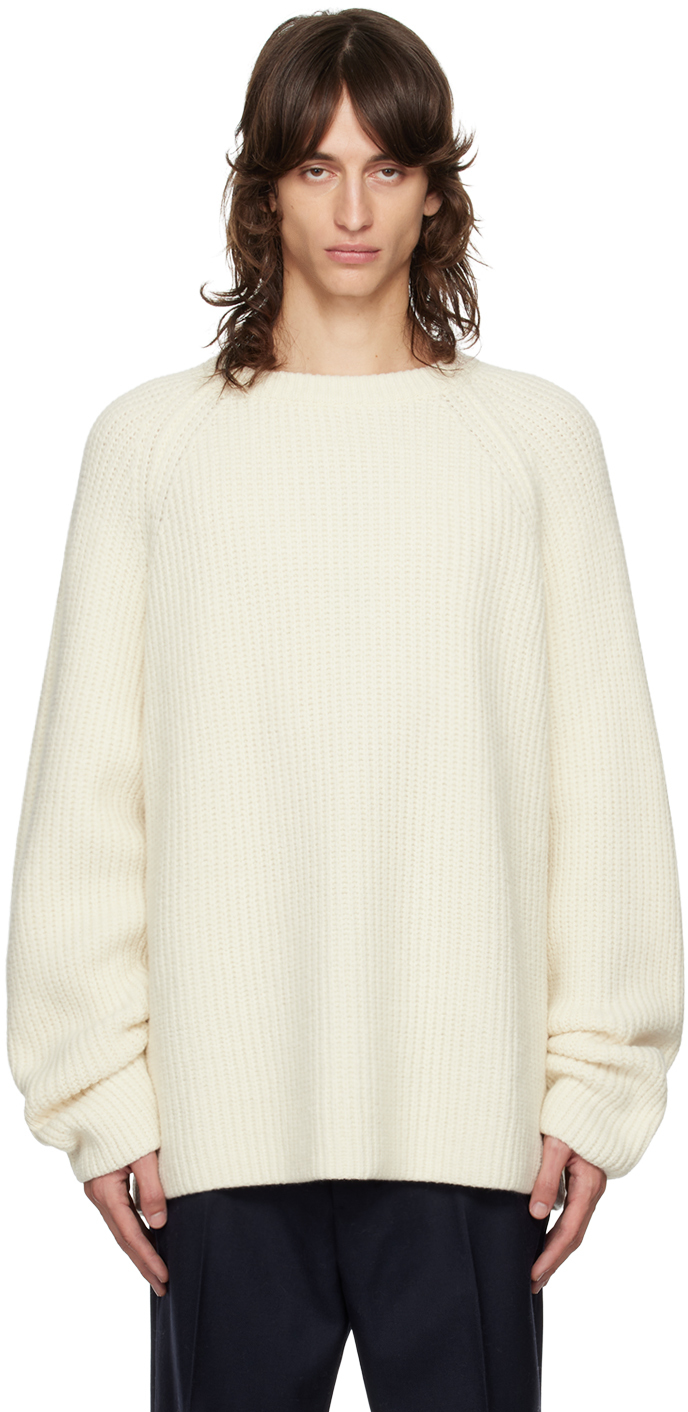 Shop The Frankie Shop Off-white Carter Crewneck Sweater In Beige