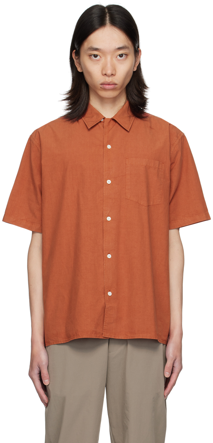 Shop Norse Projects Orange Carsten Shirt In Red Ochre