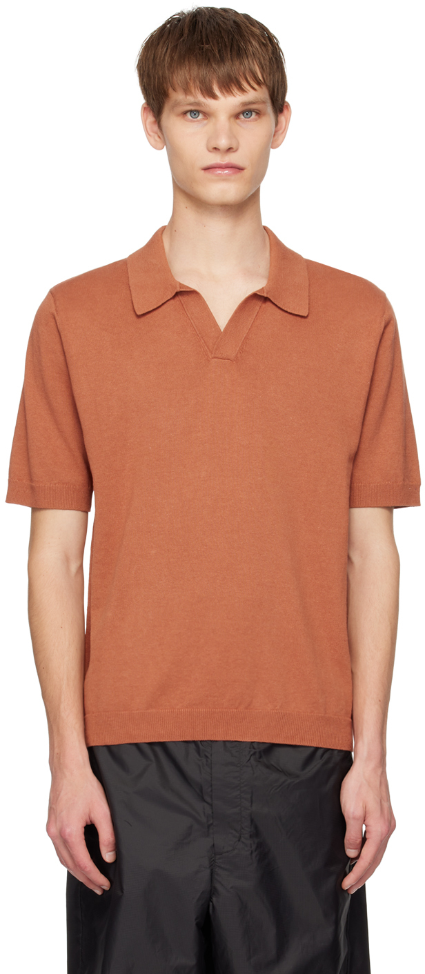 Shop Norse Projects Orange Leif Polo In Red Clay