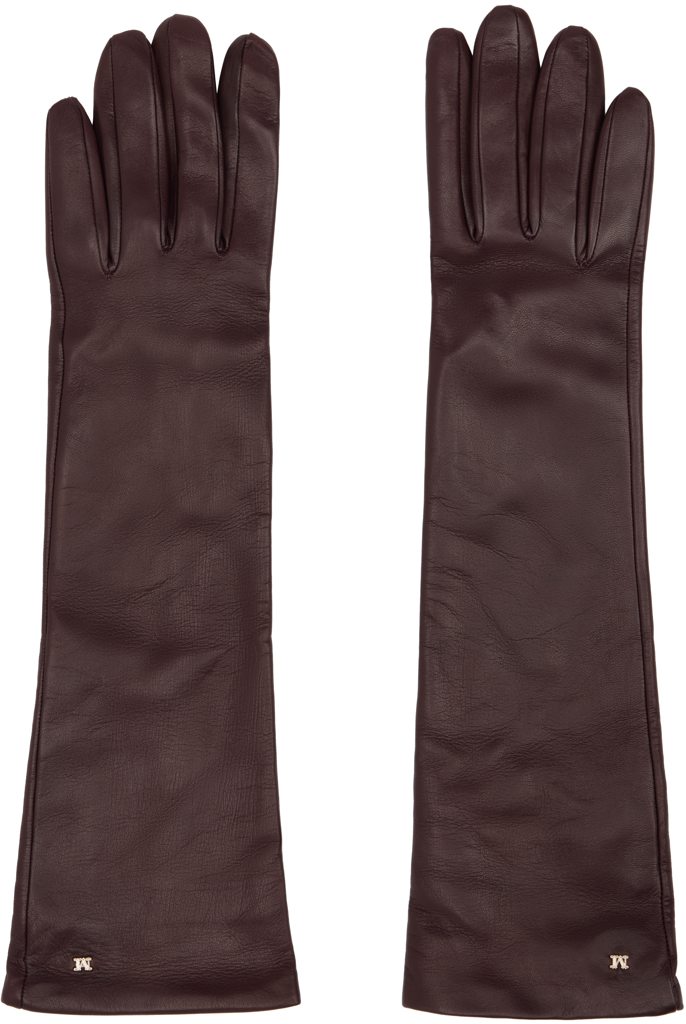 MAX MARA BURGUNDY AFIDEE GLOVES 