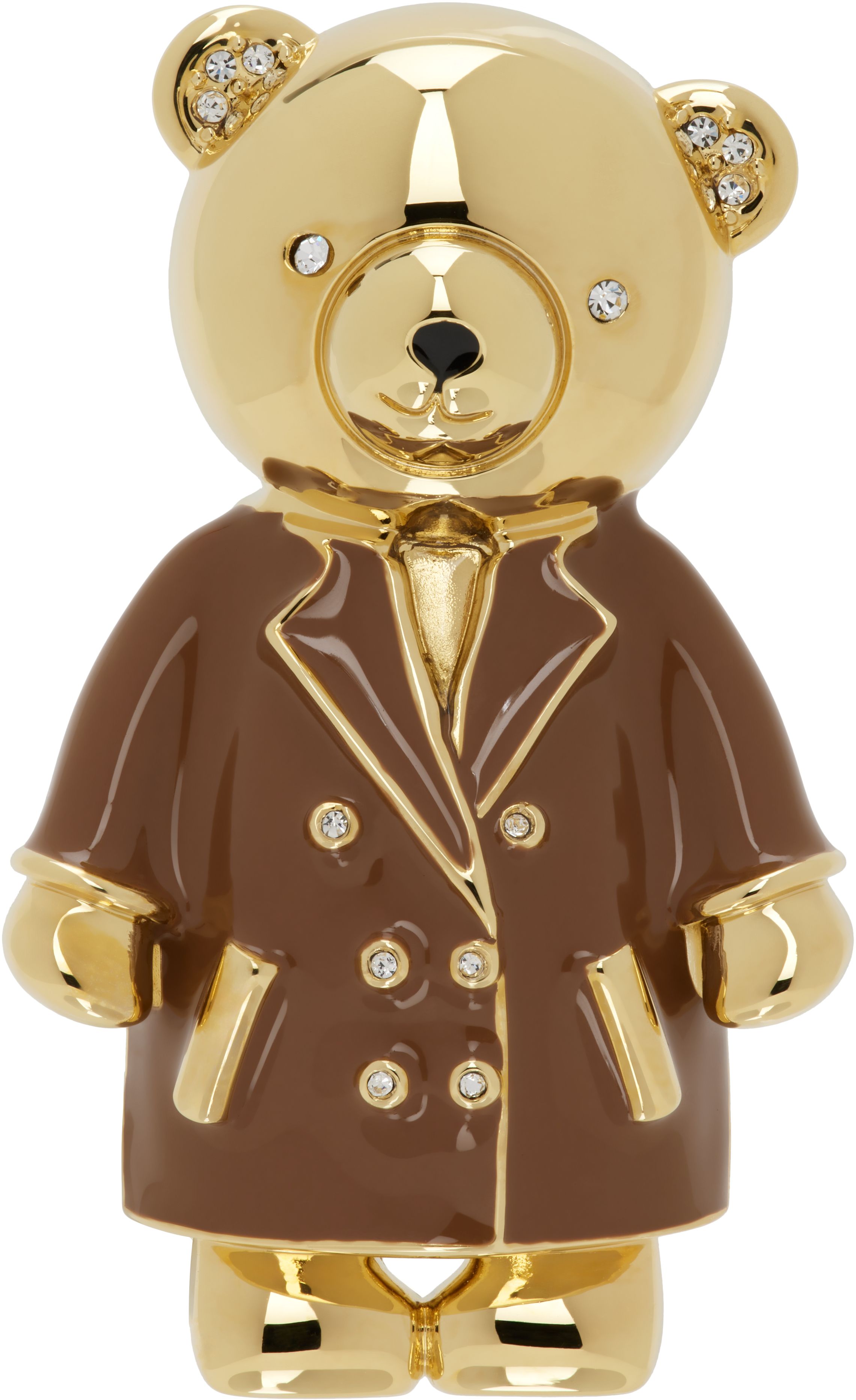 Gold & Brown Teddy Bear Brooch