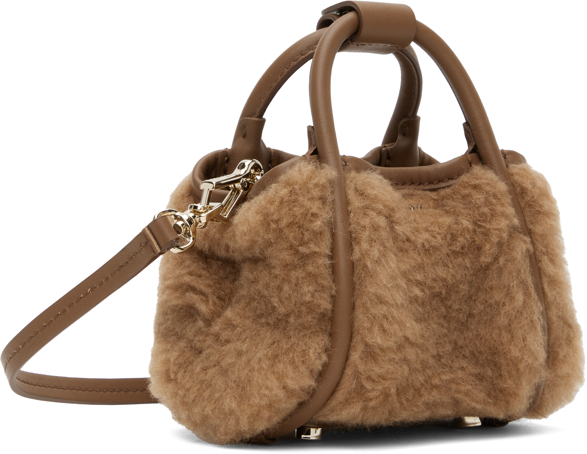 Shop Max Mara Brown Teddy Mini Marine Bag In 001 Camel