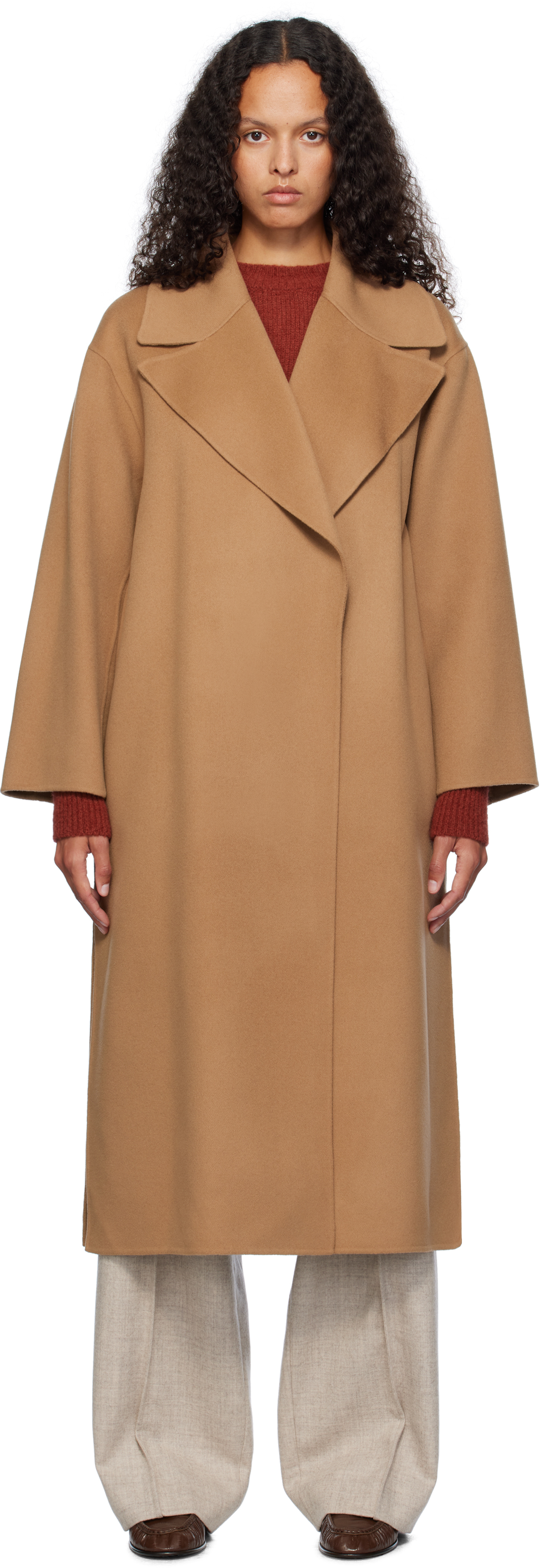 Shop Max Mara Tan Olanda Coat In 045 Camel