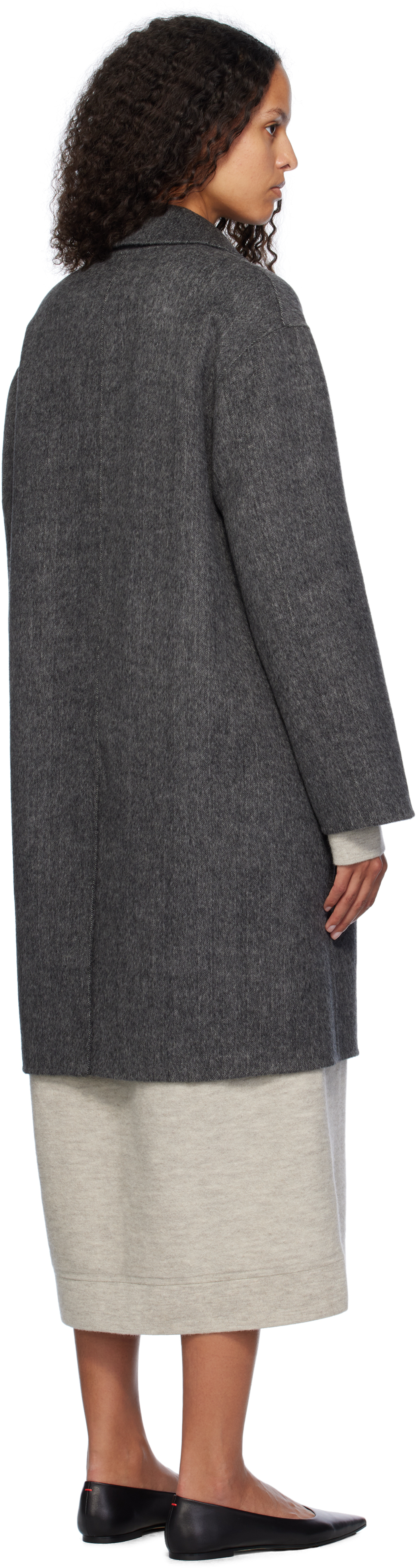Max Mara John Virgin Wool Blend Coat In 002 Black Herring
