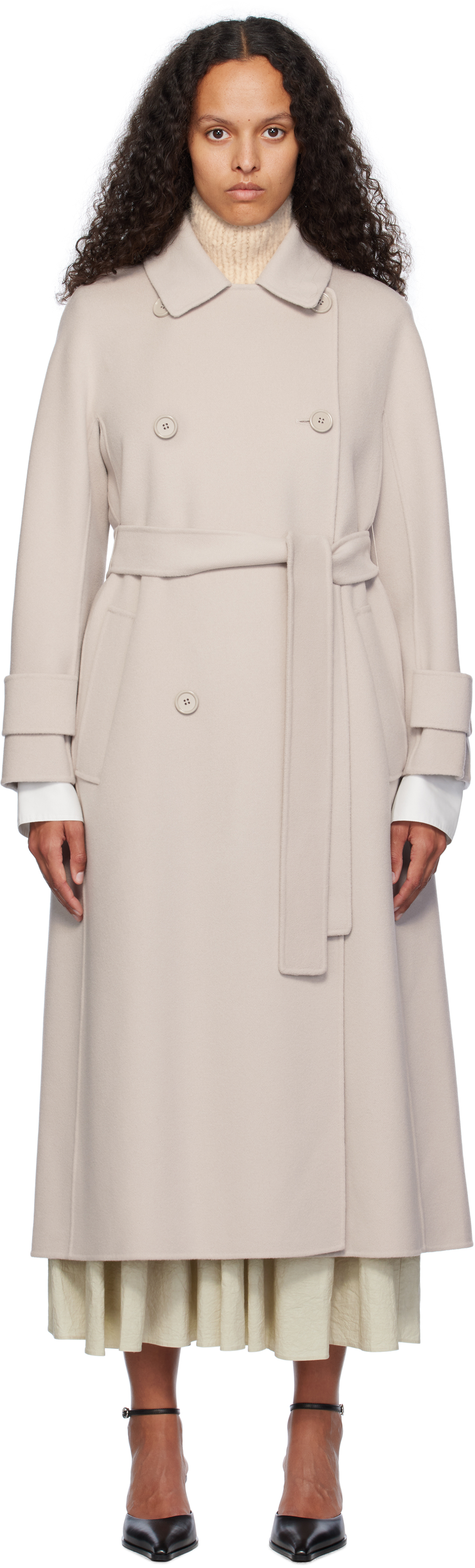 Max Mara Off-white Hester Coat In 048 Ecru