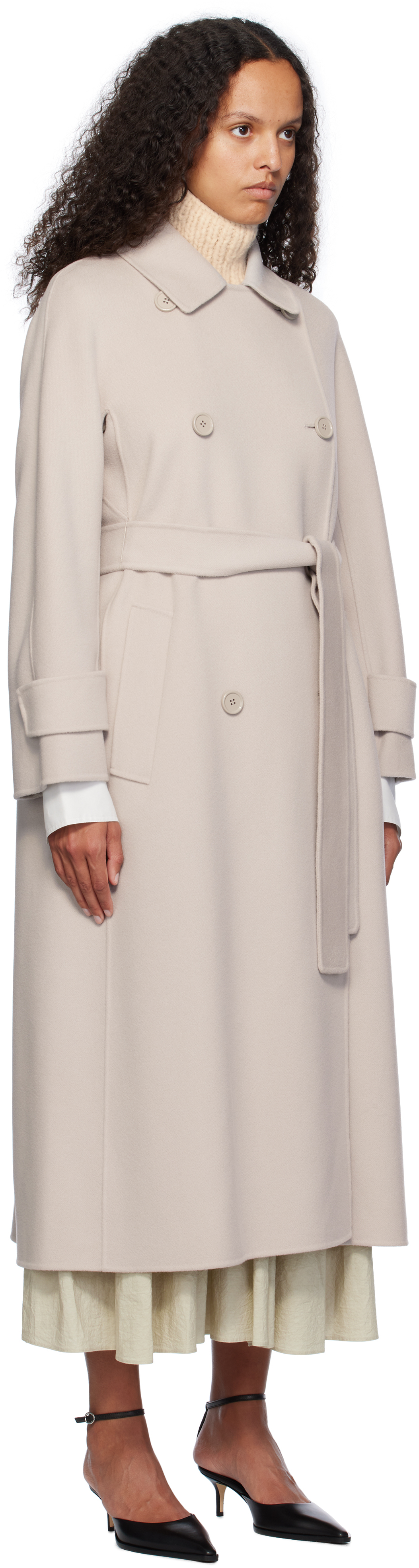Max Mara Off-white Hester Coat In 048 Ecru