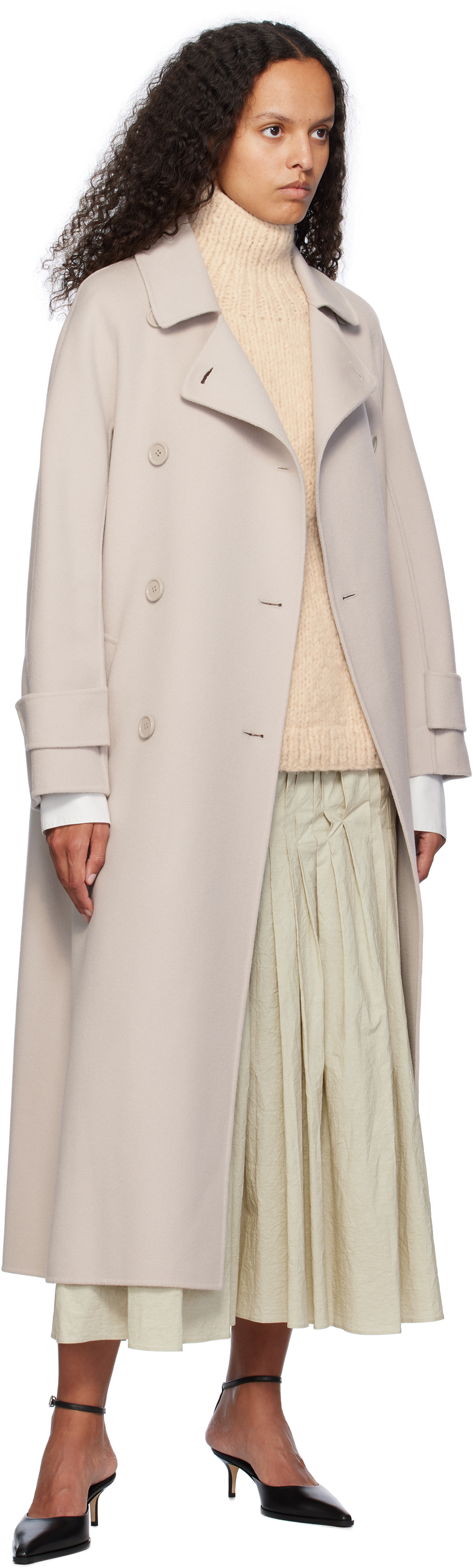 Max Mara Off-white Hester Coat In 048 Ecru