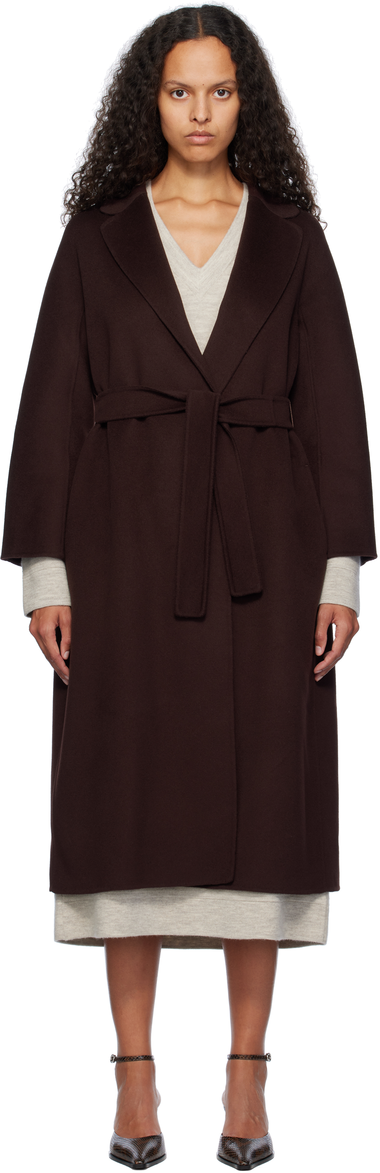 Max Mara Burgundy Esturia Coat In 043 Wine-coloured Vi