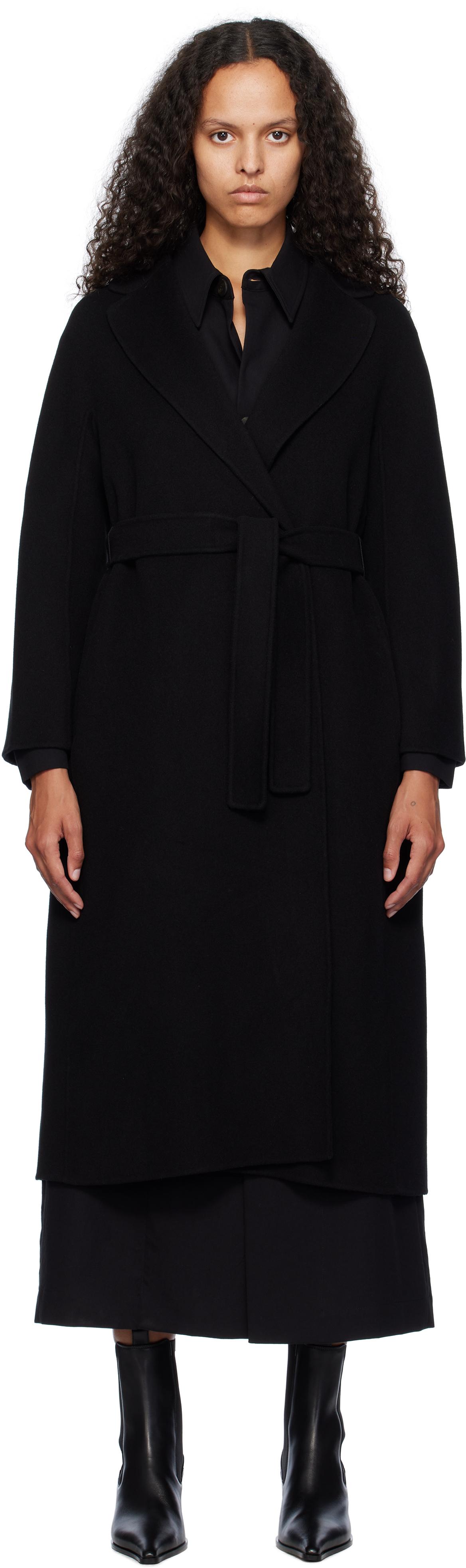 Max Mara Black Esturia Coat In 013 Black