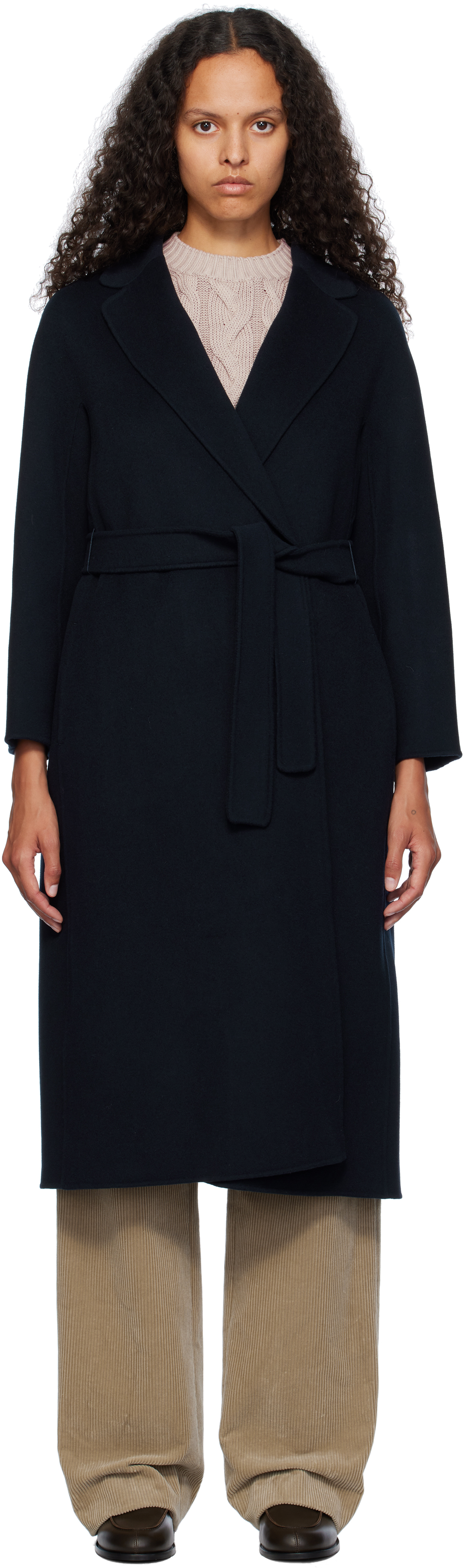 Max Mara Navy Esturia Coat In 012 Midnightblue