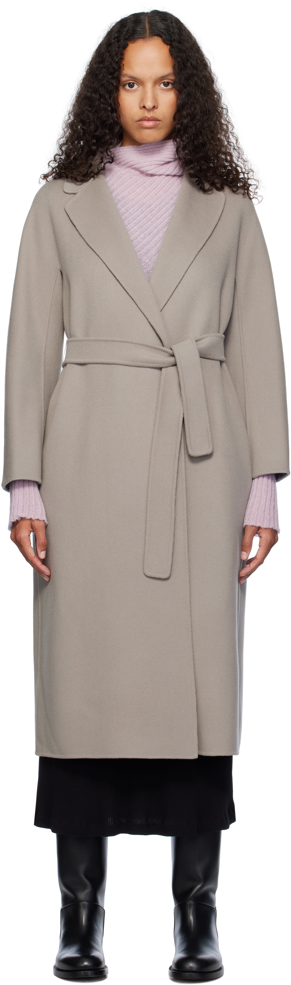 Max Mara Grey Esturia Coat In 006 Medium Grey