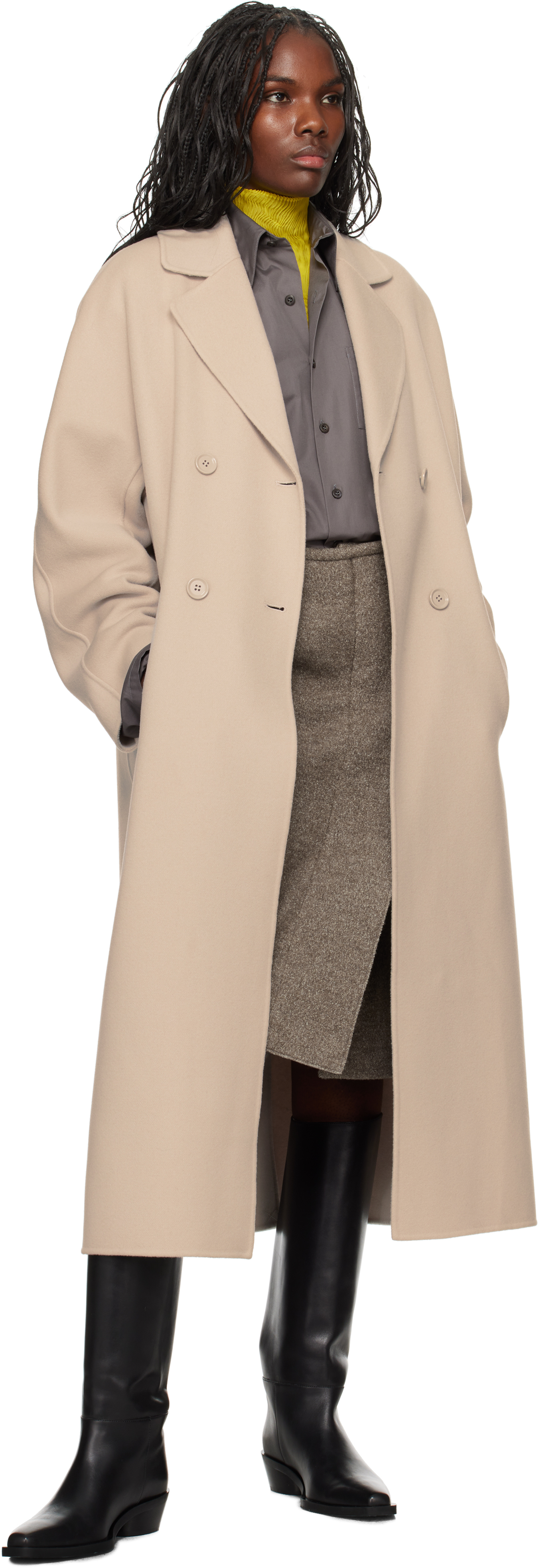 Max Mara Off-white Capi Coat In 048 Ecru