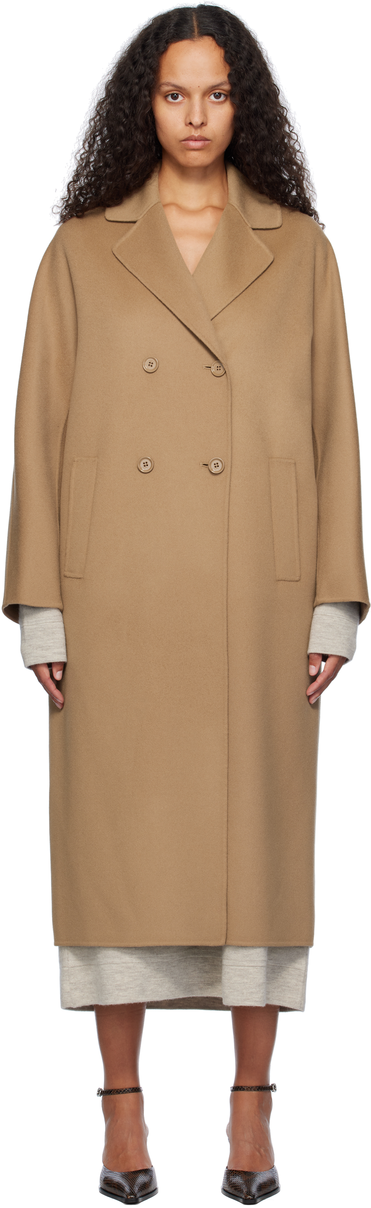 Max Mara Taupe Capi Wool Coat In 045 Camel