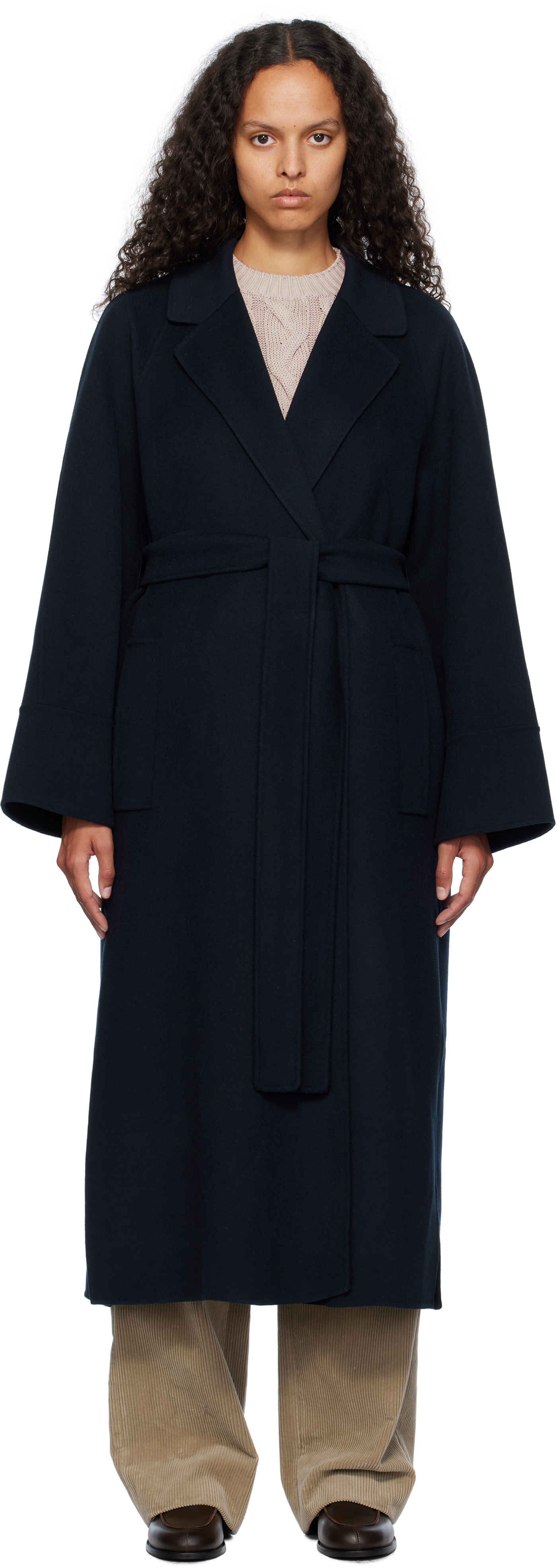 Max Mara Navy Agata Coat In 012 Midnightblue