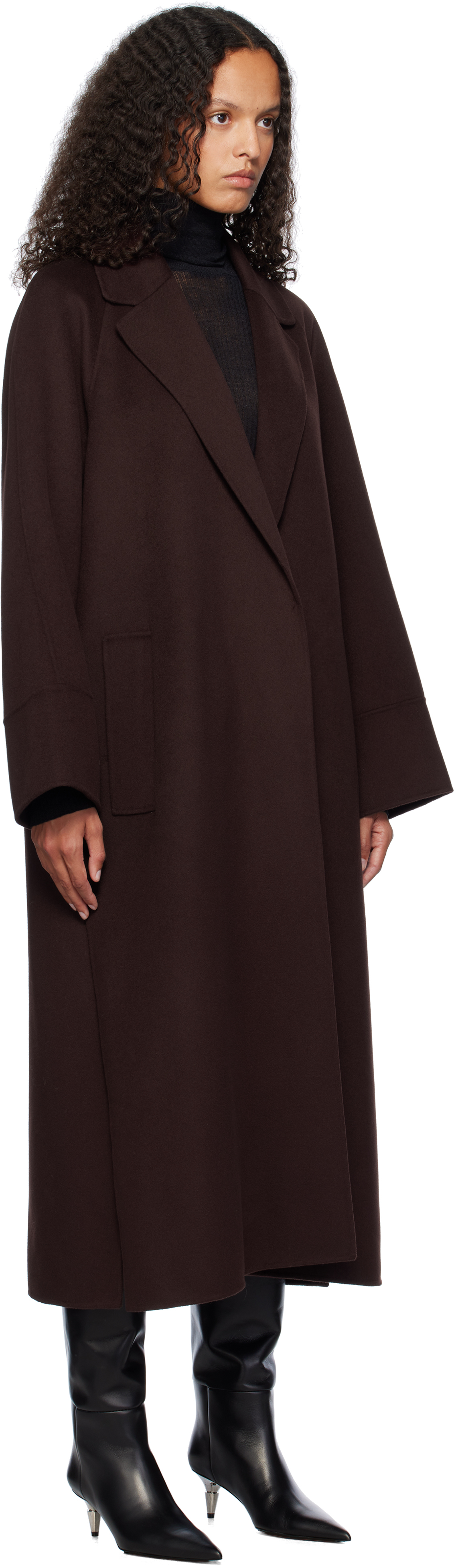 Max Mara Burgundy Agata Coat In 043 Wine-coloured Vi